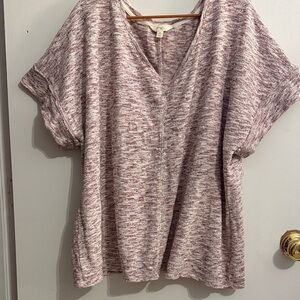 Terra & Sky Marled Short Sleeve Top 3X